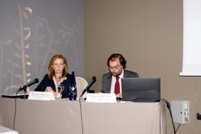 Pilar Martínez y Franciso Díaz Latorre, durante la apertura del curso.